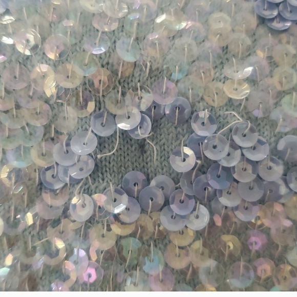 VTG 60s Hand Beaded Blue Sequin Wool Party Evening blouse sleeveless Top S M - Picture 14 of 14